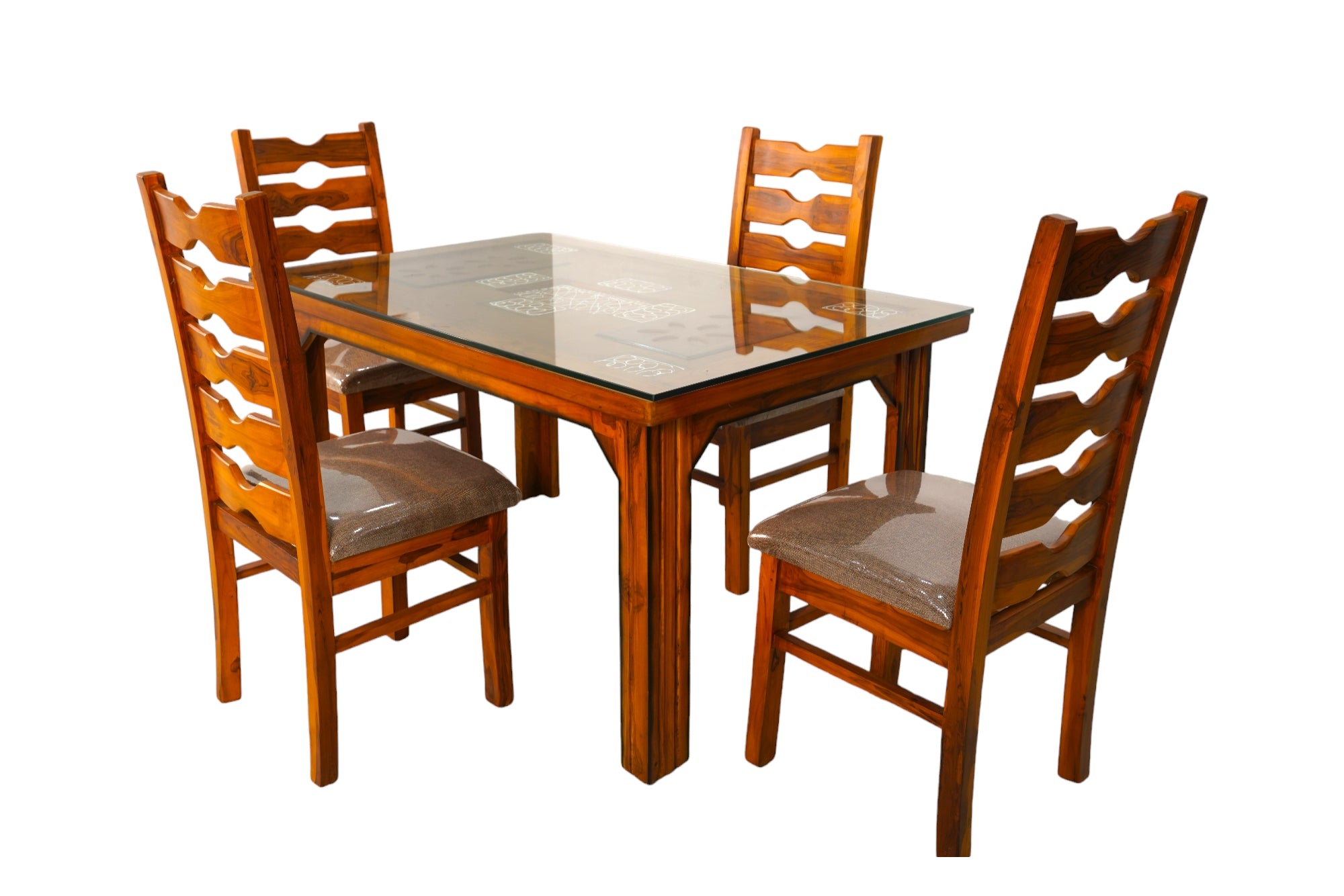 Seater Dining Table with Glass Top – UrbanKraftFurnitures