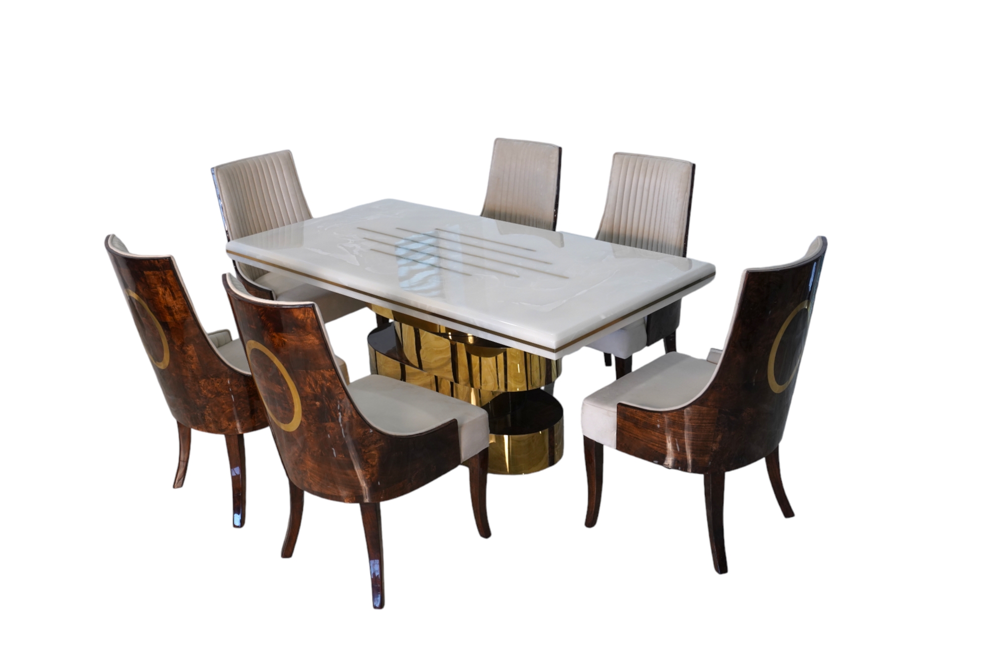 Onyx Dining Table with Inlay