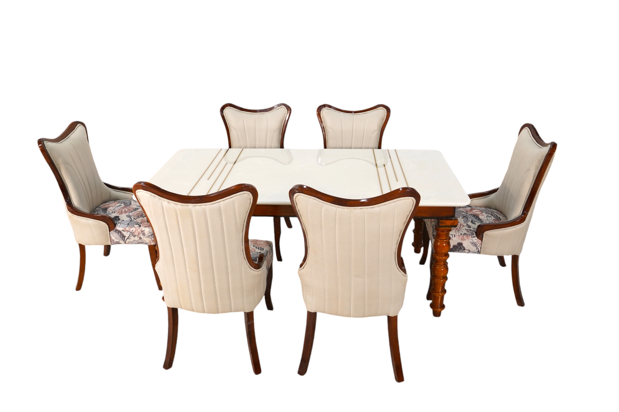 6 Seater Dining Table with Onyx Marble Top