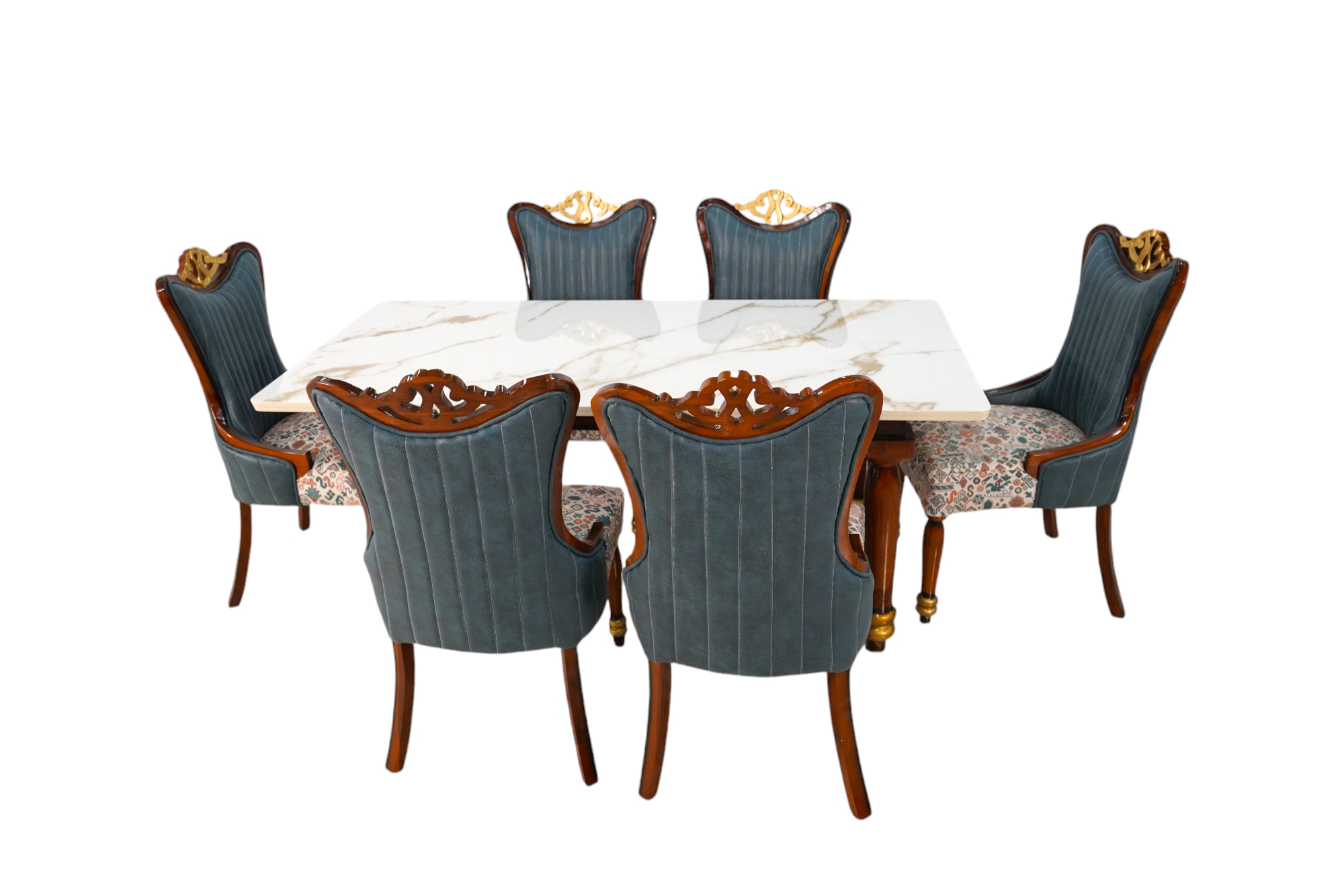 6 Seater Dining Table with Italian Marble Top