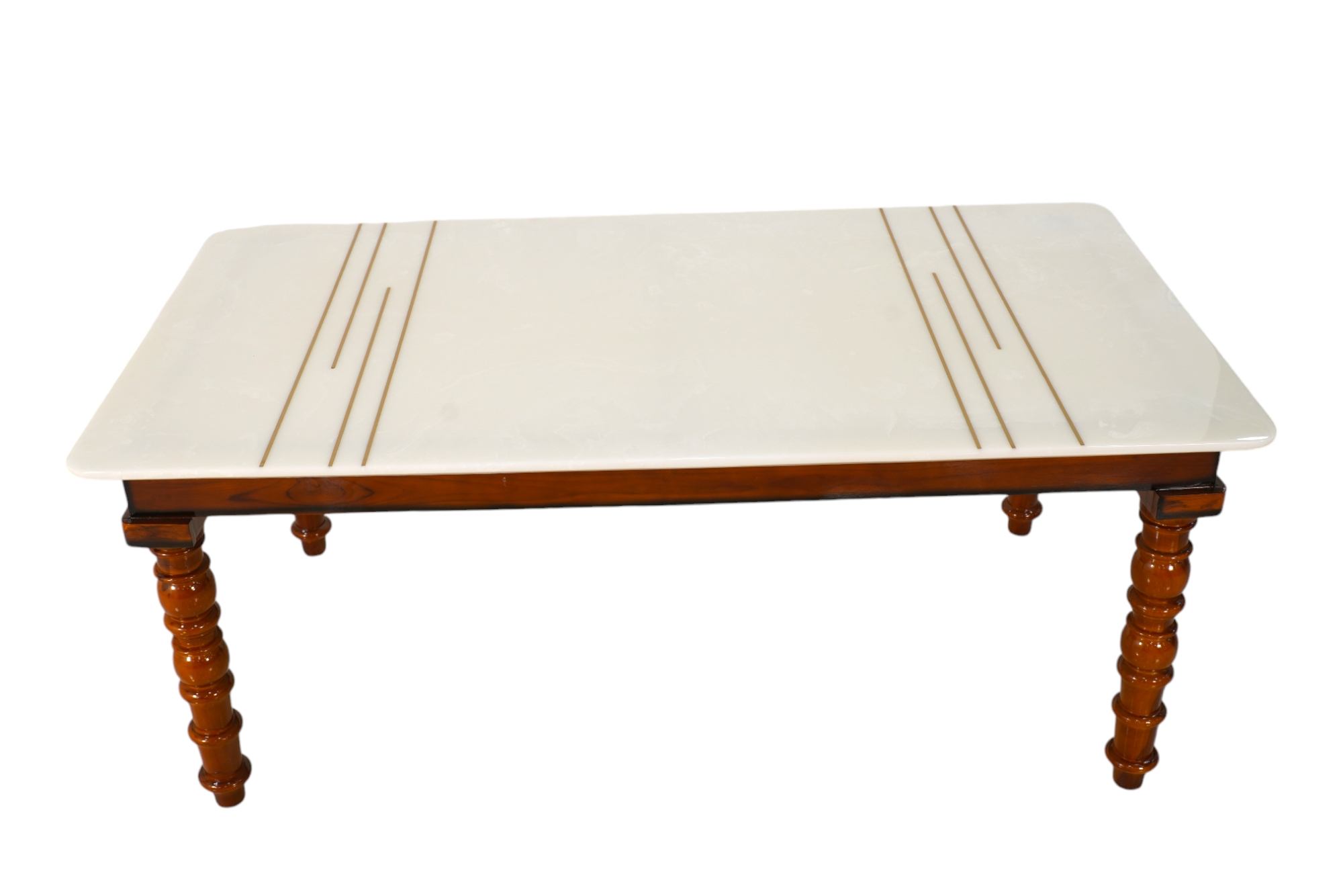 6 Seater Dining Table with Onyx Marble Top