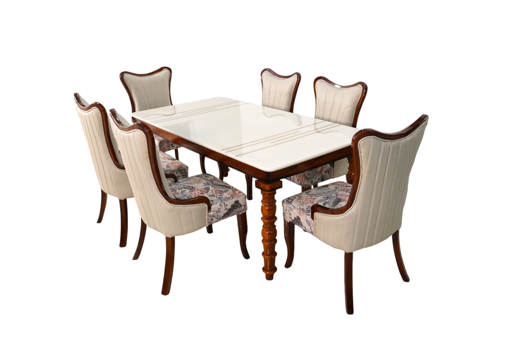 6 Seater Dining Table with Onyx Marble Top