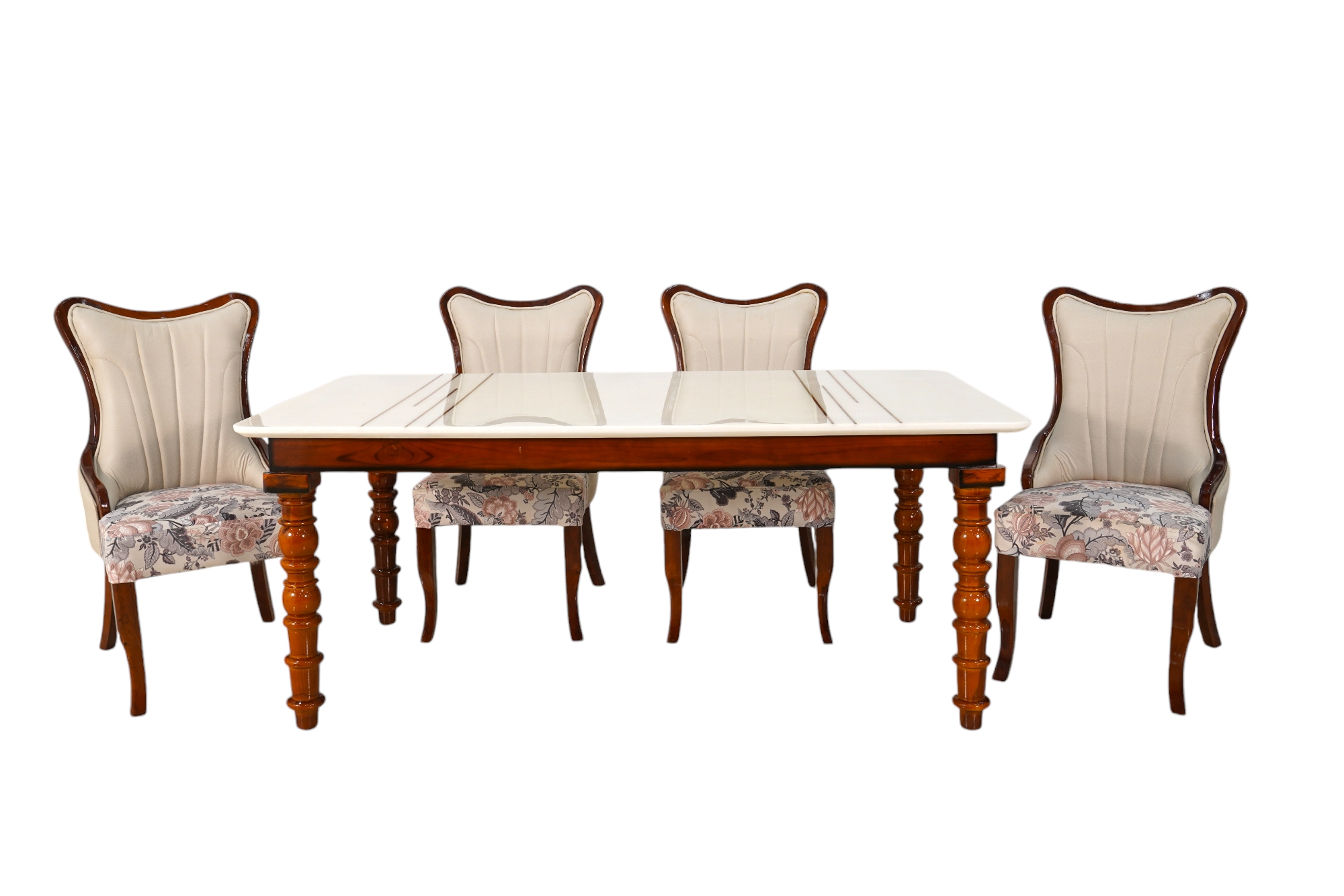 6 Seater Dining Table with Onyx Marble Top