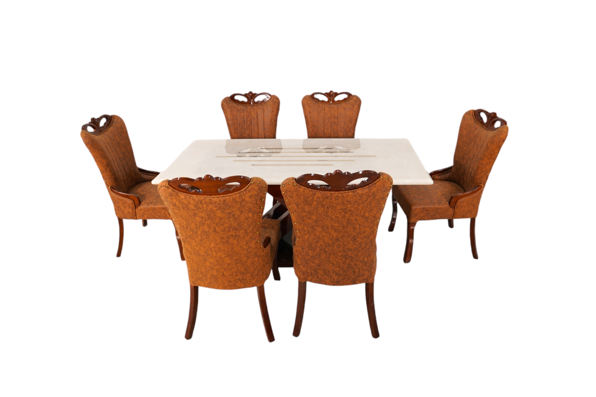 6 Seater Dining Table with Italian Marble Top