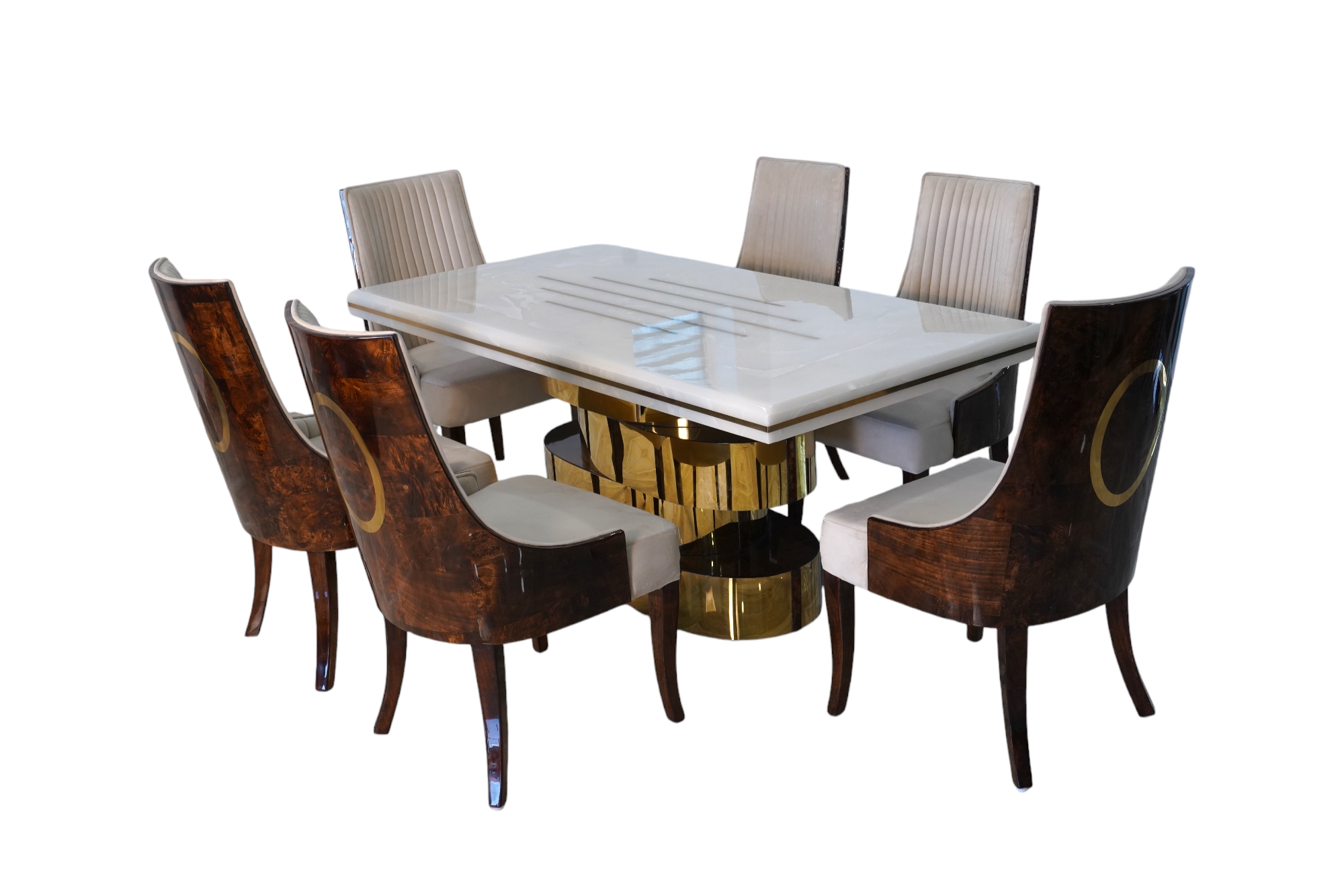 Onyx Dining Table with Inlay