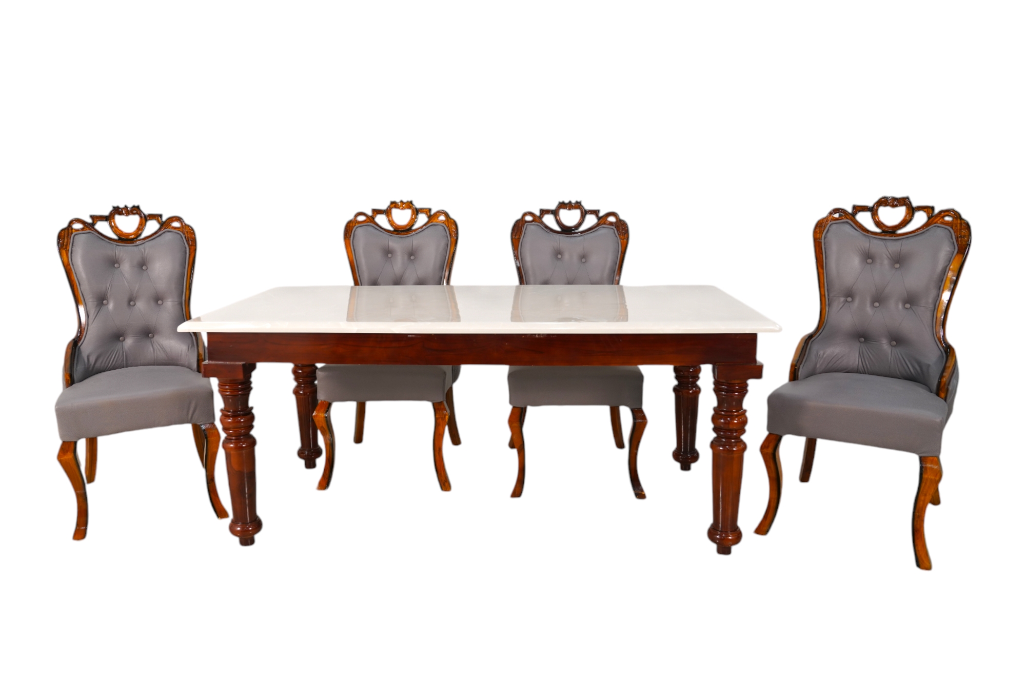 6 Seater Dining Table with Onyx Marble Top