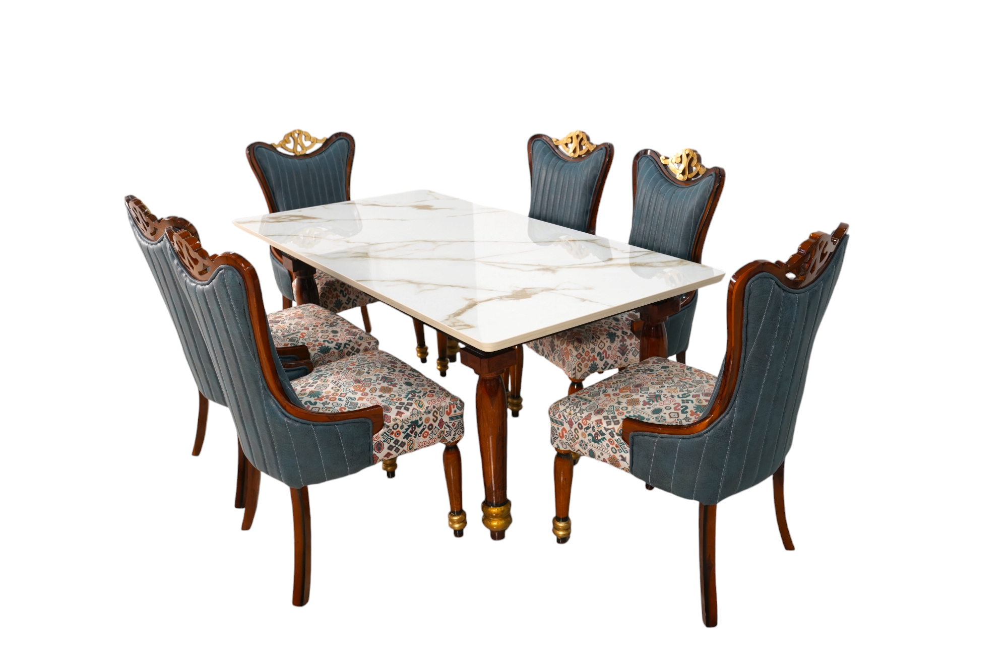 6 Seater Dining Table with Italian Marble Top