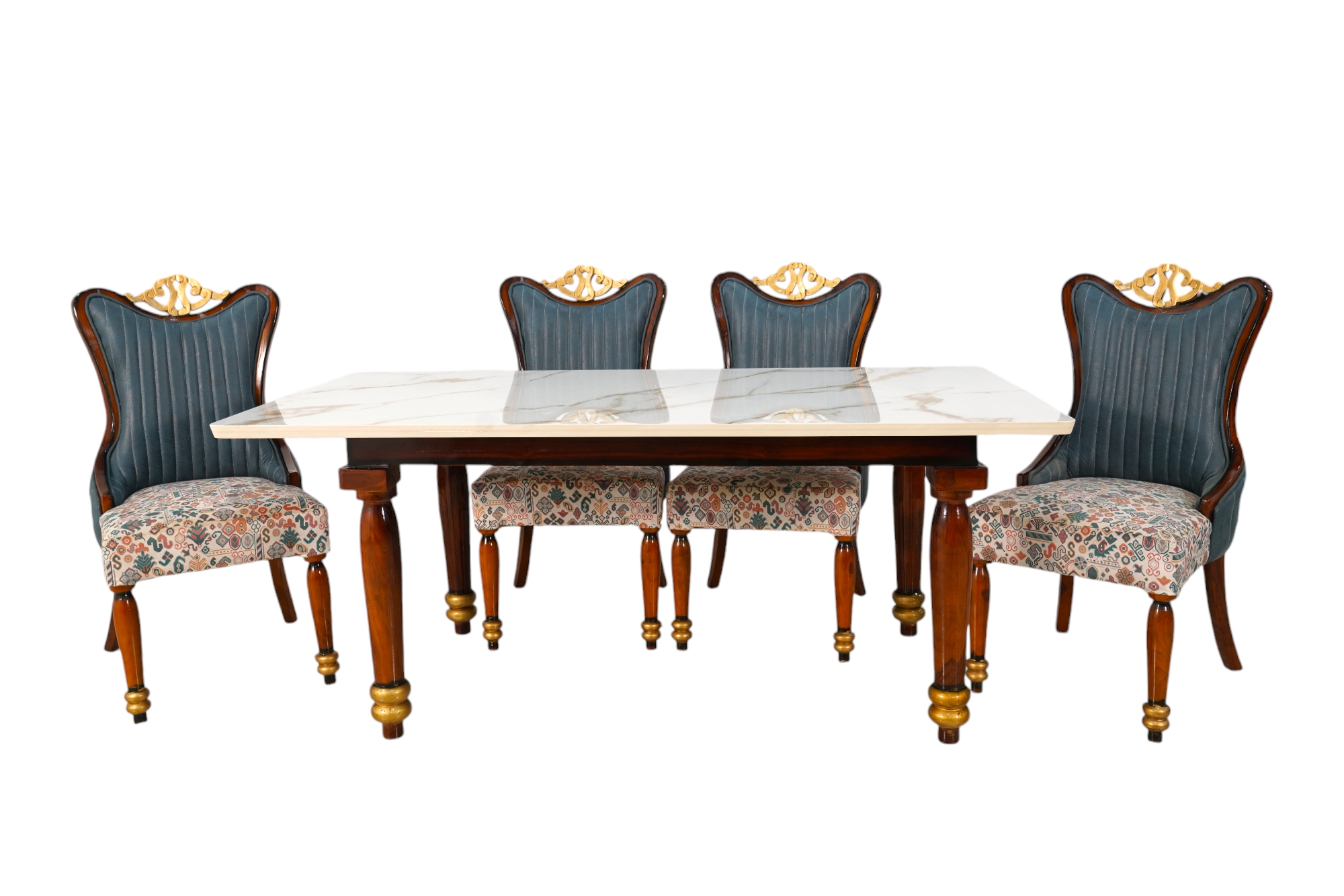 6 Seater Dining Table with Italian Marble Top