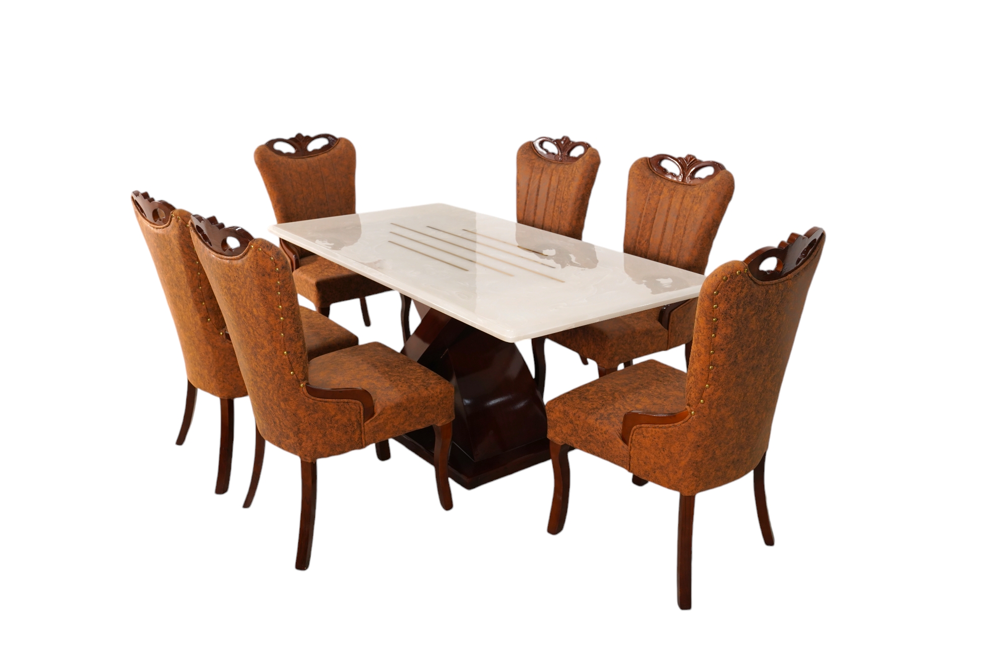 6 Seater Dining Table with Italian Marble Top