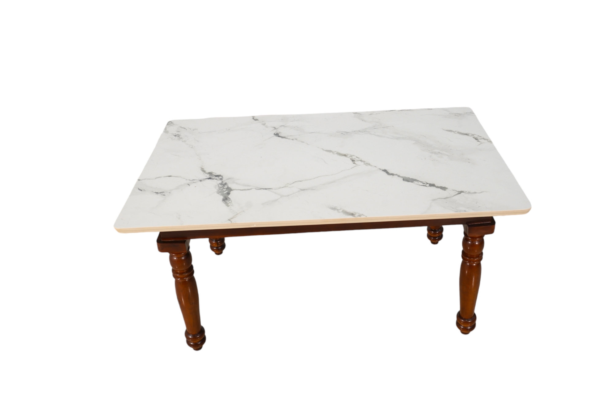 Dining T4 Seater Dining Table with Italian Marble Top and Seatback Cushion